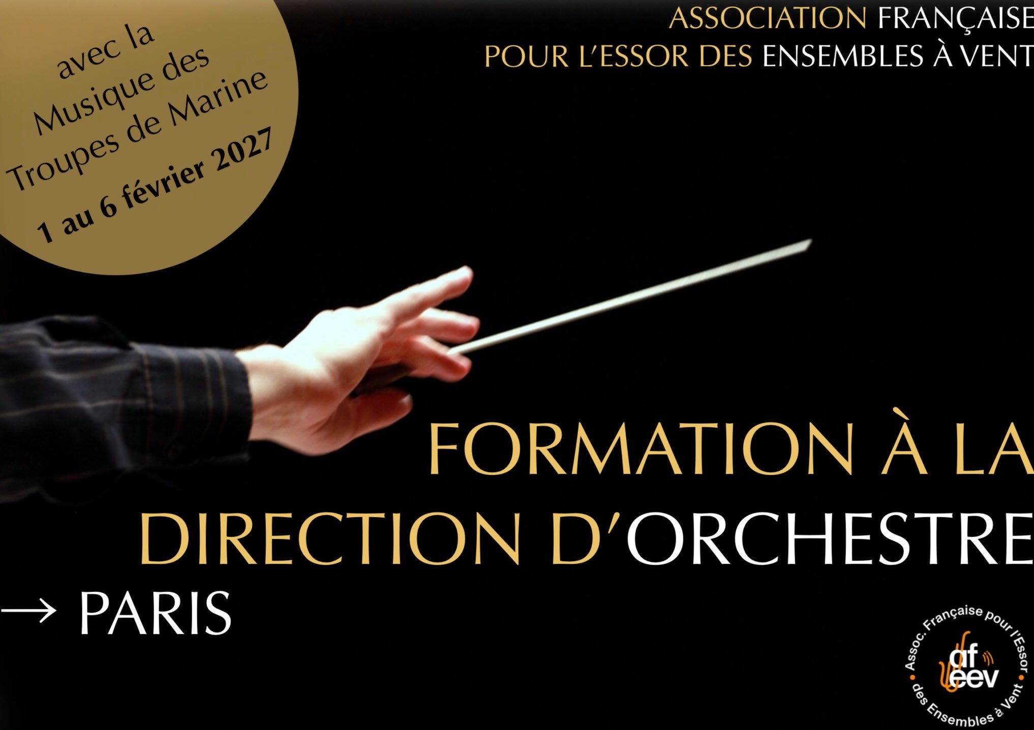 Formation à la Direction d’Orchestre à Paris - niveau avancé
Avec @florentdidier_conductor et la @musique_tdm 
Brochure sur notre site:
https://www.afeev.fr/formations-afeev/direction-orchestre/