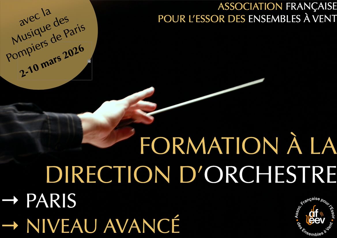 Formation à la direction d’orchestre - à Paris / niveau avancé - avec Philippe Ferro - avec la Musique des Pompiers de Paris @musique_spp. Infos et brochure sur notre site ! // https://www.afeev.fr/formations-afeev/direction-orchestre/