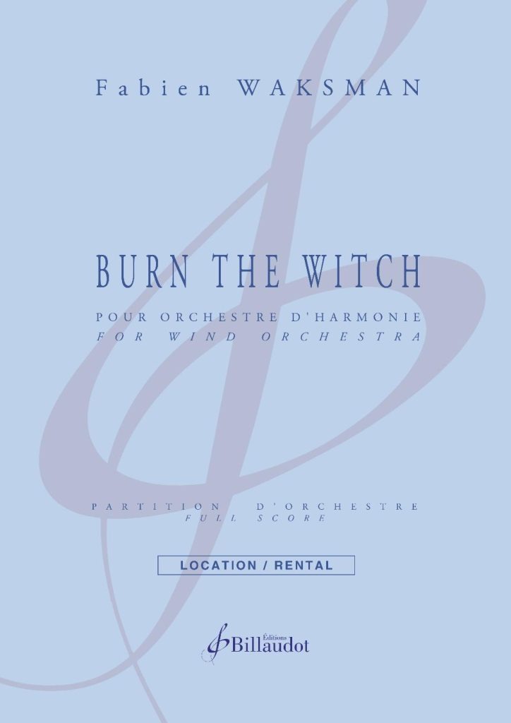 Couverture de la partition Burn the Witch de Fabien WAKSMAN